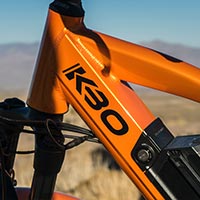 Orange Electric Bike Close Up Orange Electric Bike Close Up